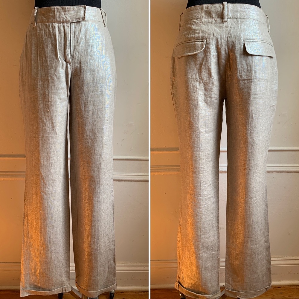 John Galliano Linen Pants With Metallic Threading - Picture 3 of 4